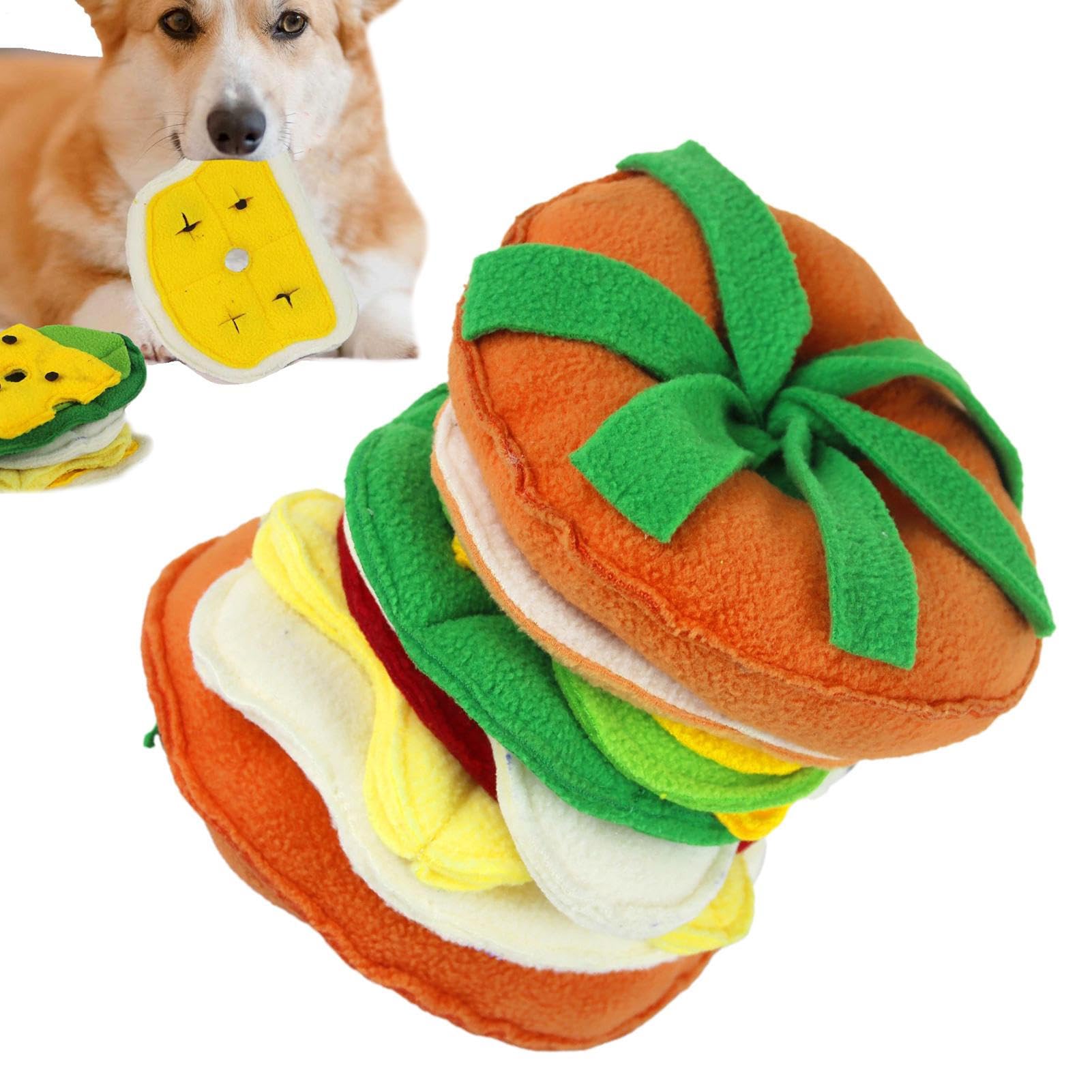 Couineurs pour chiens jouet d'enrichissement de la forme de hamburger