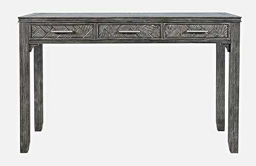 Miniatura 16 de Jofran Inc. Gramercy Chevron Mid-Century Moderno escritorio de carga USB de tres cajones Blanc,Platinado,Dark