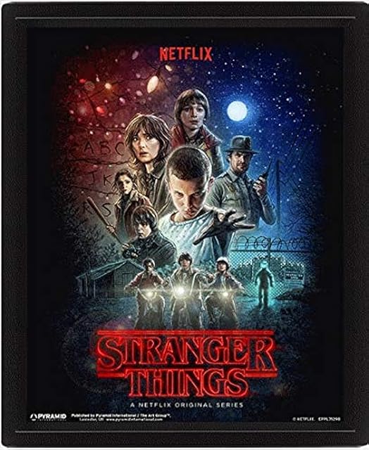 Stranger Things 3D Lenticular Poster Season 1 25cm x 20cm x 1.3cm in Box Frame - Official Merchandise