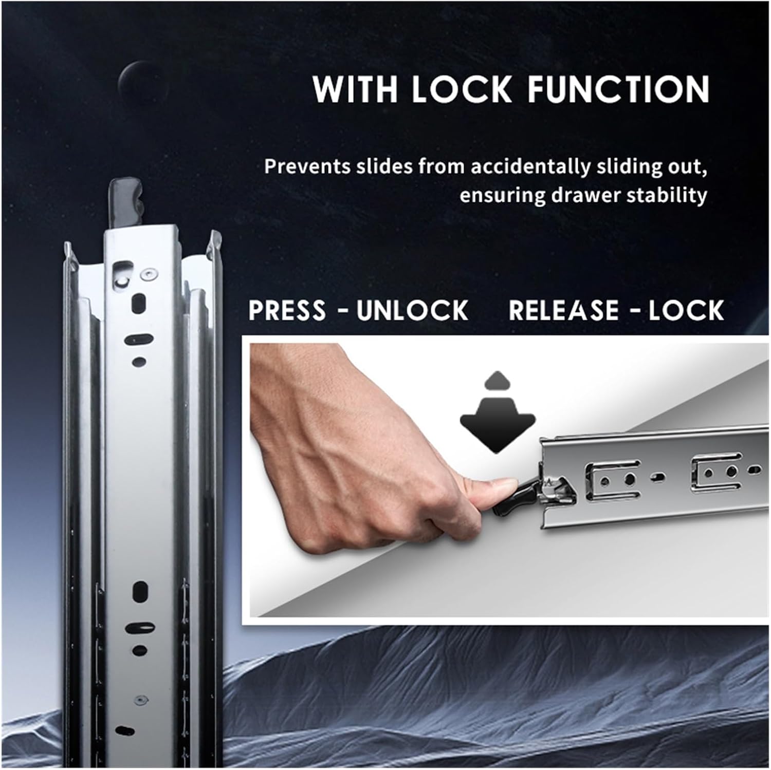 Heavy Duty Drawer Slides 1Pair Heavy Duty Drawer Slides with Lock 12-40Inch Load Capacity(40inch)