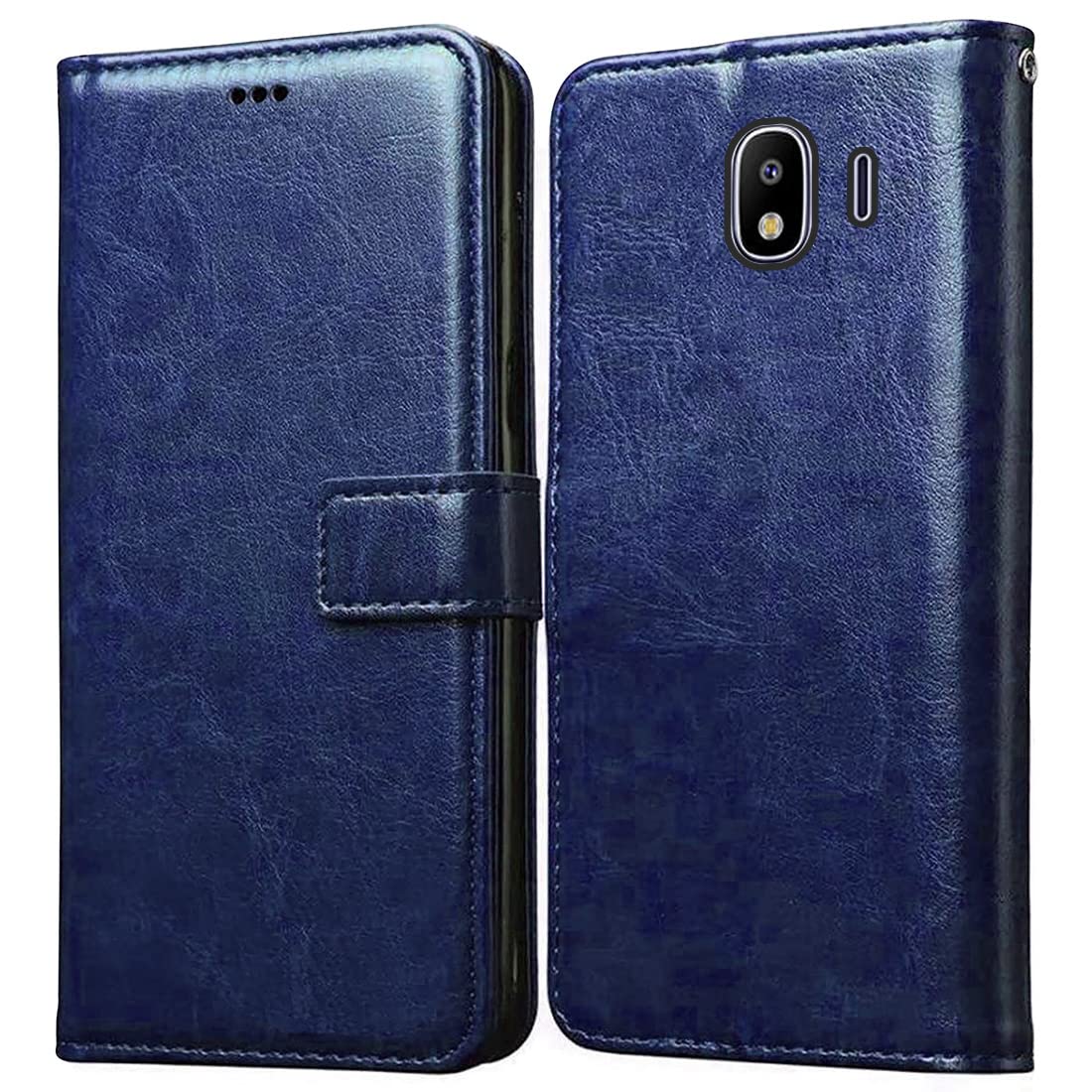 Casotec Flip Cover for Samsung Galaxy J4 | Premium Leather Finish | Inbuilt Pockets & Stand | Flip Case for Samsung Galaxy J4 (Blue) (B09VDS3VQT) Amazon Price History, Amazon Price Tracker