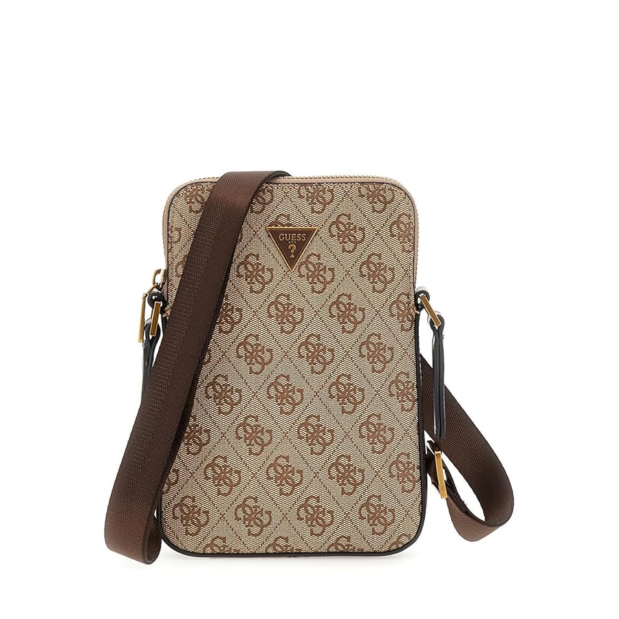 ショルダーバッグ・ポシェット Guess AVIS Saffiano triangle logo baguette bag HO1A3A05 Amazon.com: Guess BAG HMEVZLP3381 BBO, Beige / Brown, One
