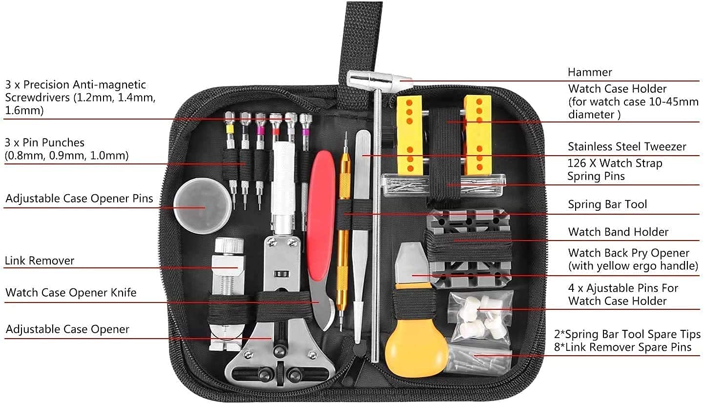 Watch Repair Kit, Ohuhu 174 PCS Watch Battery Replacement Tool Kit, Watch Link Removal Tool