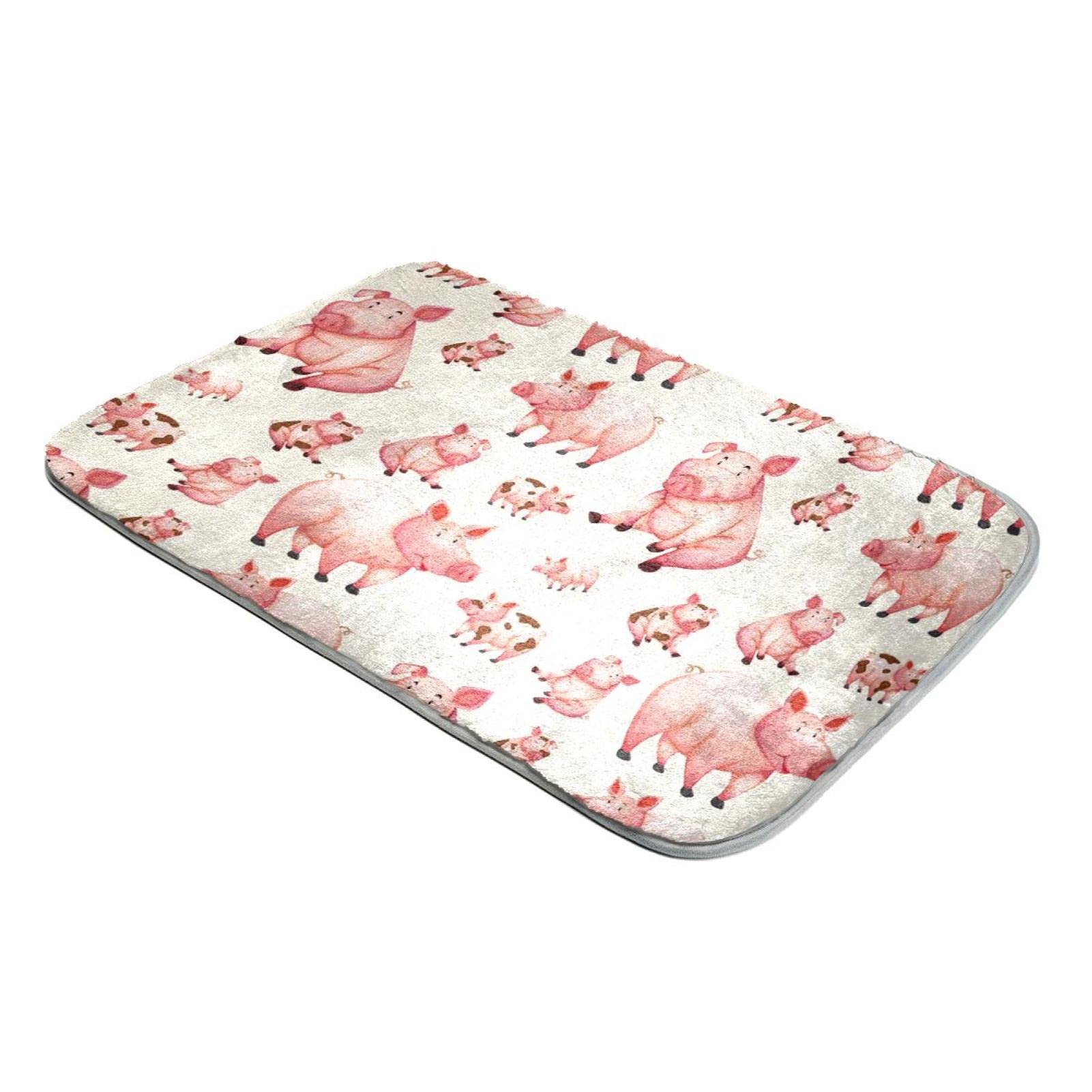 Tapis à poils longs doux cochon rose pour créer un coin lecture enfant cocooning