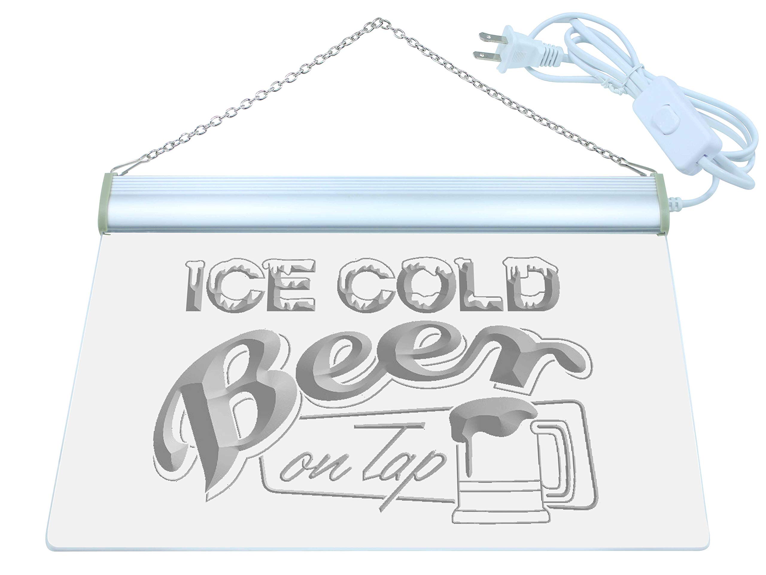 Enseigne Néon Bière Glacée - 30x22cm - 220V - Décoration Bar Pub