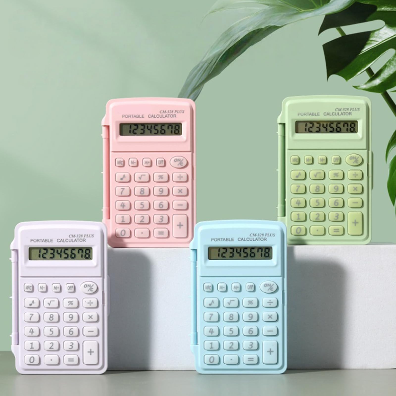 Calcolatrice tascabile a 8 cifre con pulsante ergonomico per uso scolastico da Durability Pastel Calculator Cover
