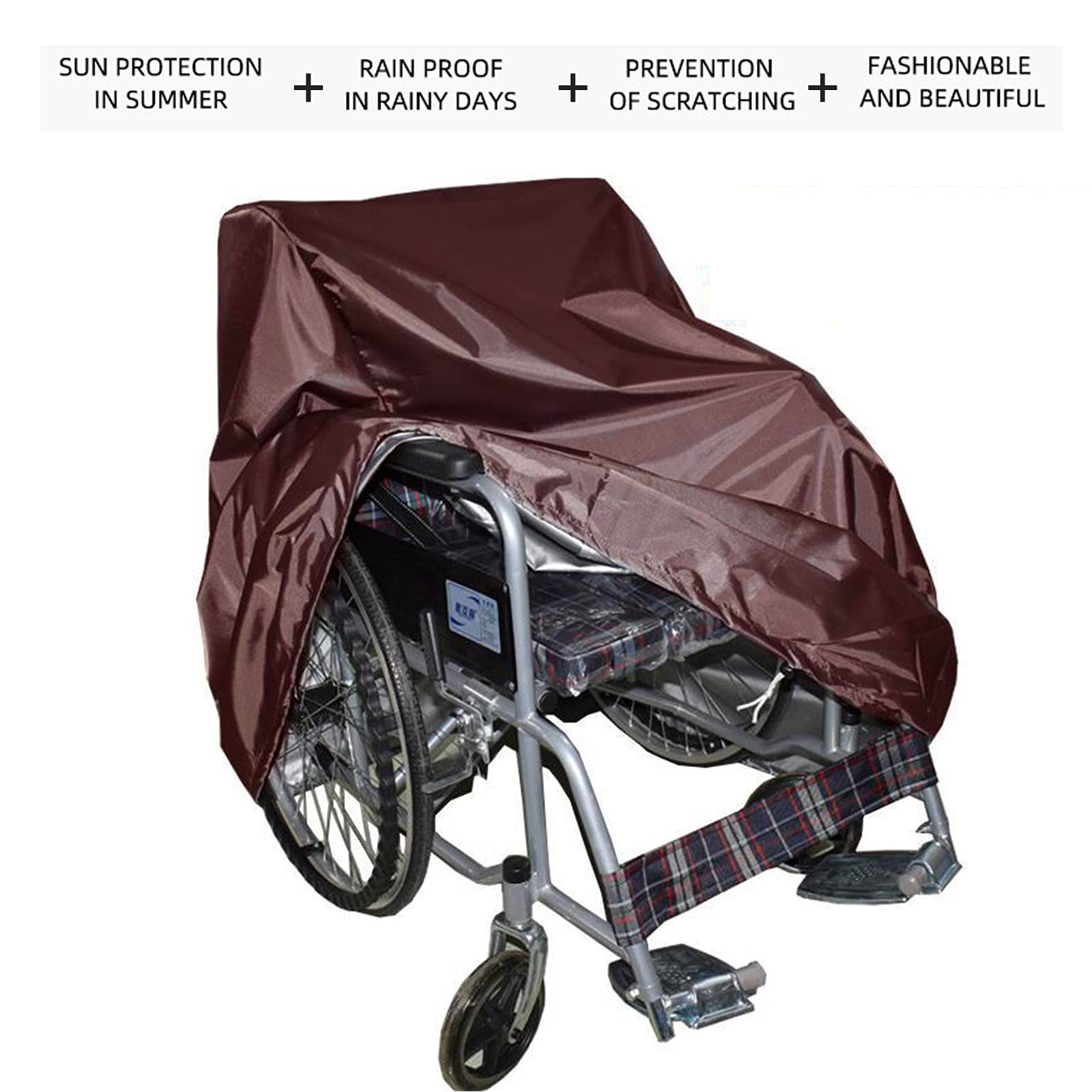 Funda para Silla de Ruedas, Ligera y Oxford, para Scooter de Movilidad al Aire Libre, Plegable, para Silla eléctrica, para Personas Mayores y Adultos, Gris, 45 x 26 x 47