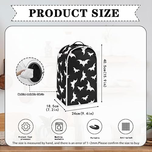 Miniatura 6 de Funda para licuadora de murciélagos de Halloween, a prueba de polvo, de poliéster, para cafetera, protección antihuellas dactilares, antipolvo,