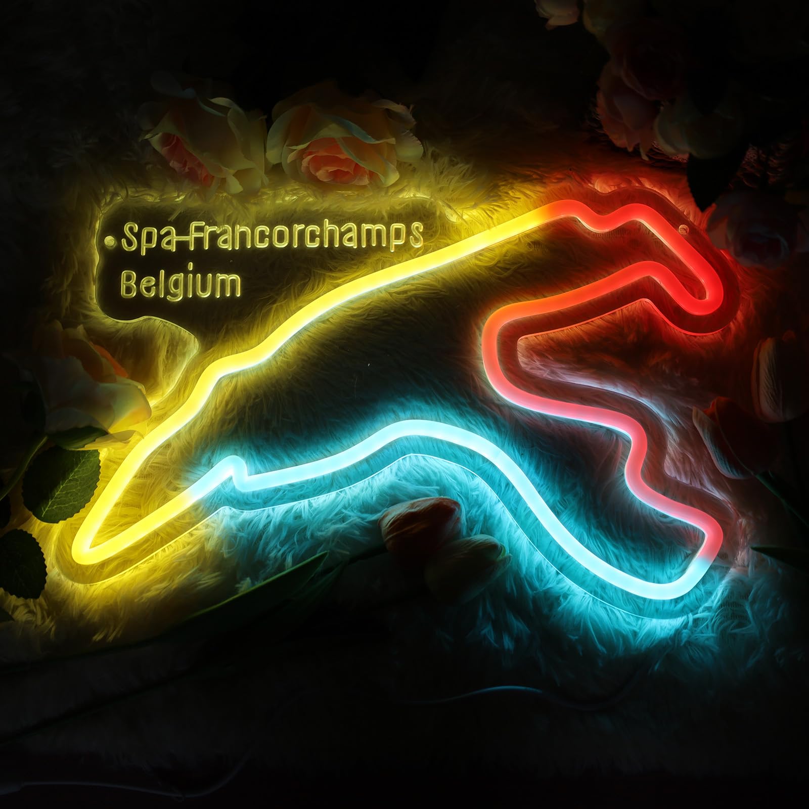 【希少】F1 ロゴ　ネオンライト Jesalah Spa-Francorchamps Neon Sign -Formula 1 Decor Racing-Themed