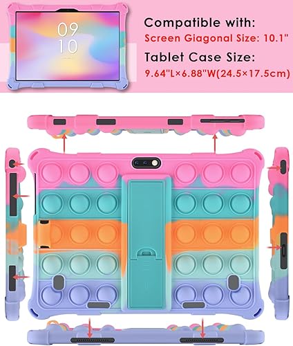 Miniatura 3 de DETUOSI Winsing 10 - Funda de silicona compatible con Dragon Touch Notepad K10, funda universal para tablet de 10 pulgadas, funda protectora