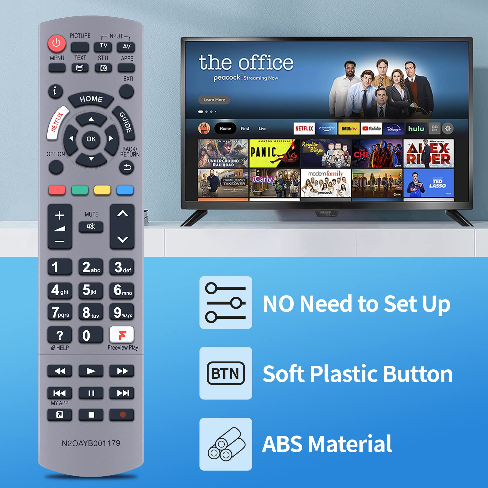 GOUYESHO New Replacement N2QAYB001179 Remote Control Compatible with Panasonic LCD LED TV TH49EX600L TH55EX640S TX-49FX700B TX-49FX740B TX-55FX750B TX-65FX700B TX-65FX740B - Image 3