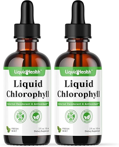 LIQUIDHEALTH Gotas de clorofila líquida, desodorante interno, antioxidantes, desintoxicación hepática, apoyo inmunológico, alivia el mal aliento,