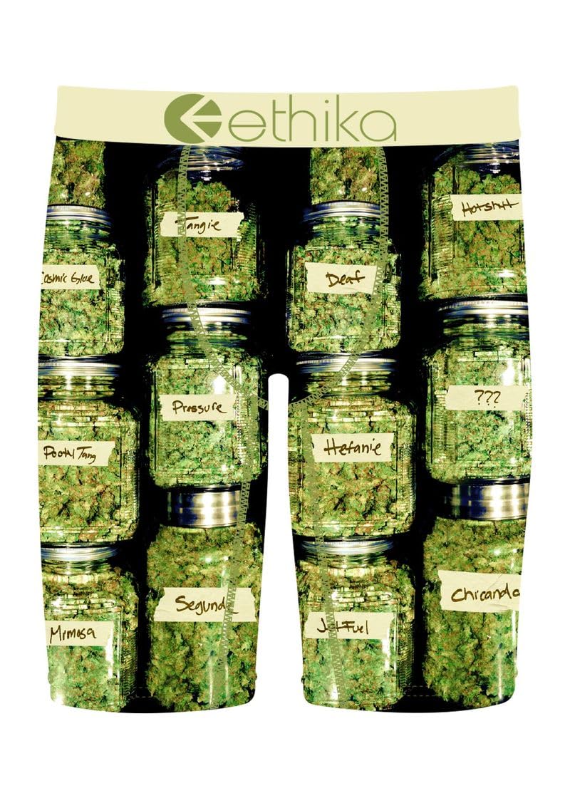 Ethika Mens Boxer Brief Knee Length 4-Way Stretch Performance Underwear with Graphic Prints - Lifestyle