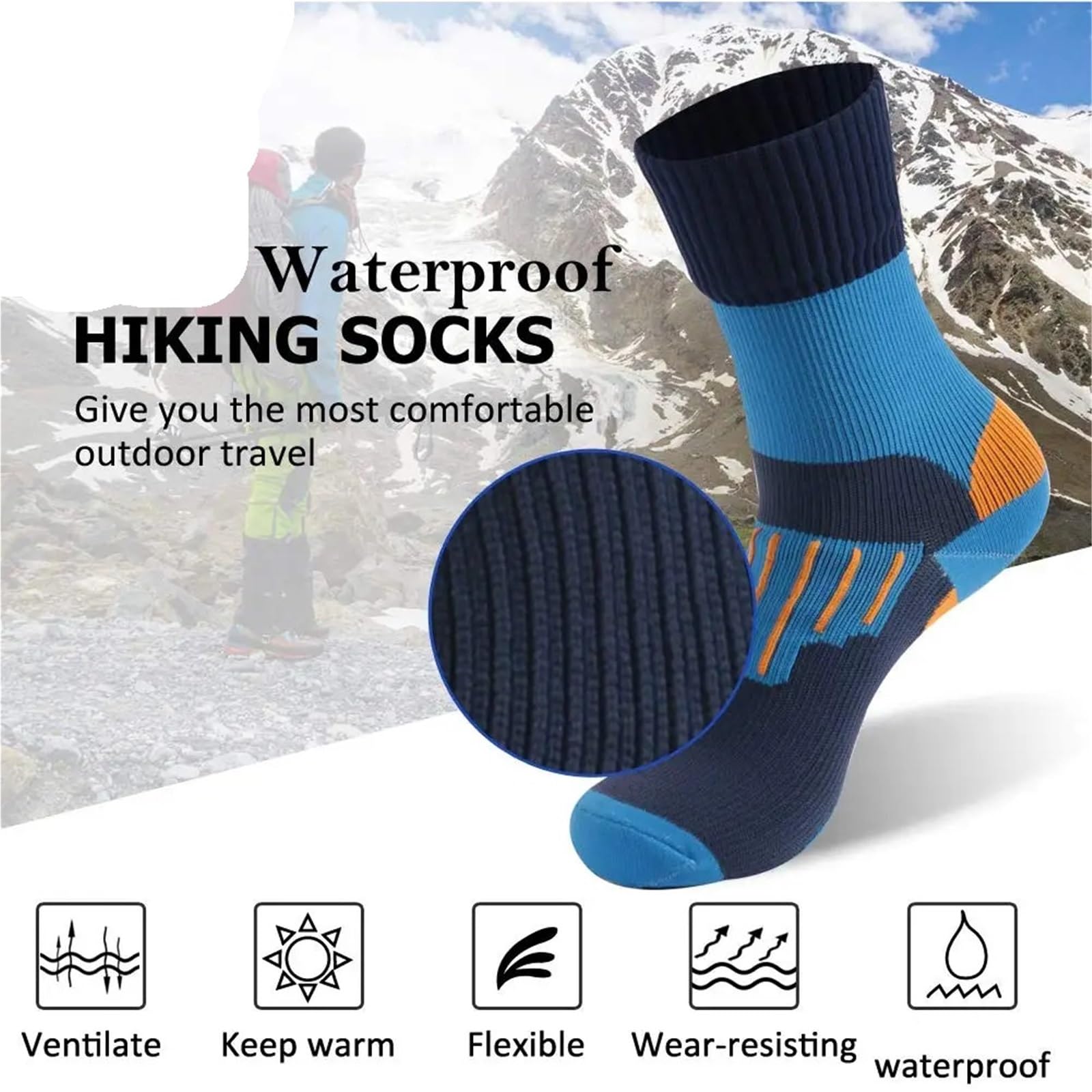 Wasserdichte Socken Unisex wasserdichte, atmungsaktive Socken for Snowboarden, Radfahren, gegen Kältewellen, Wandern, Trekking, Skifahren, Klettern, Angeln FüR Wie Laufen