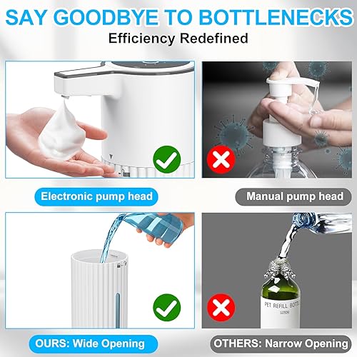 Miniatura 5 de HOMELYLIFE Dispensador automático de jabón espumoso, dispensador de jabón sin contacto de 13.53 oz13.5 fl oz con 4 niveles ajustables, dispensador