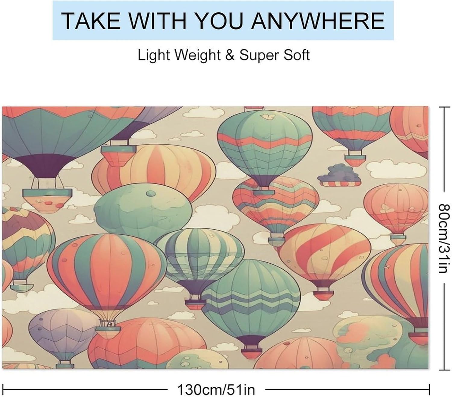 Swimming Towel, Colorful Hot Air Balloon Printed Fashion Towel,Portable Towel,Durable Towel