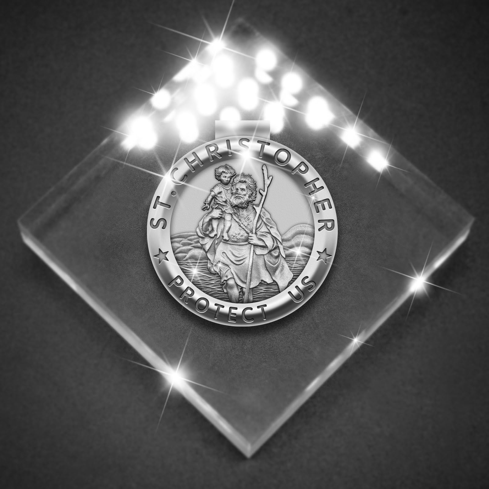 Saint Christopher Medal for Car St Christopher Visor Clip Accessories Bless Driving Safety Religious Gift for Parent Family — view 6