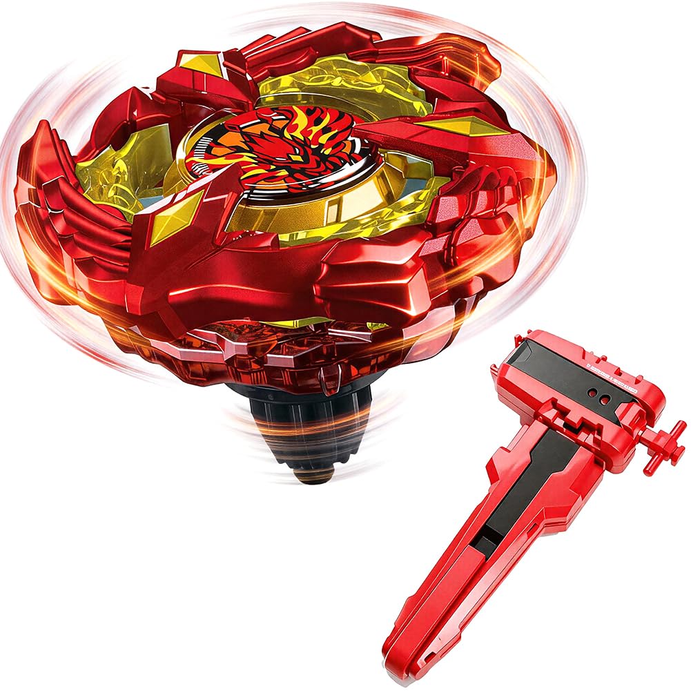 Spinning Tops Set With Launcher, 3PCS Metal Fusion Gyros Set, Right-Spin Starter Pack, Great Toy Gift for Boy Kid 6+ ﻿