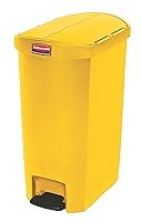Vista 7 de Rubbermaid Commercial Products - Bote de basura Streamline Slim con pedal Papelera de plástico, 13 galones (50 litros), color negro, con tapa