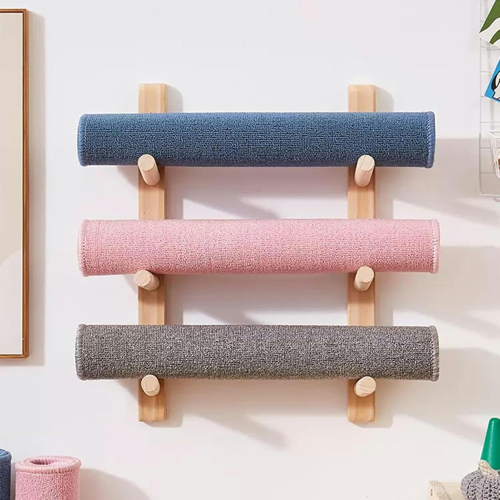 Support mural tapis de yoga à 3 niveaux pour rangement fitness et pilates