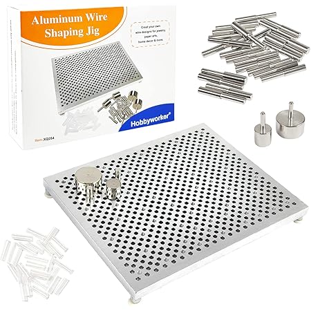 The hobbyworker Wire Bending Jig,Wire Jig Includes 30 Metal pegs for Jewelry Making Tools and Wire Wrapping Supplies