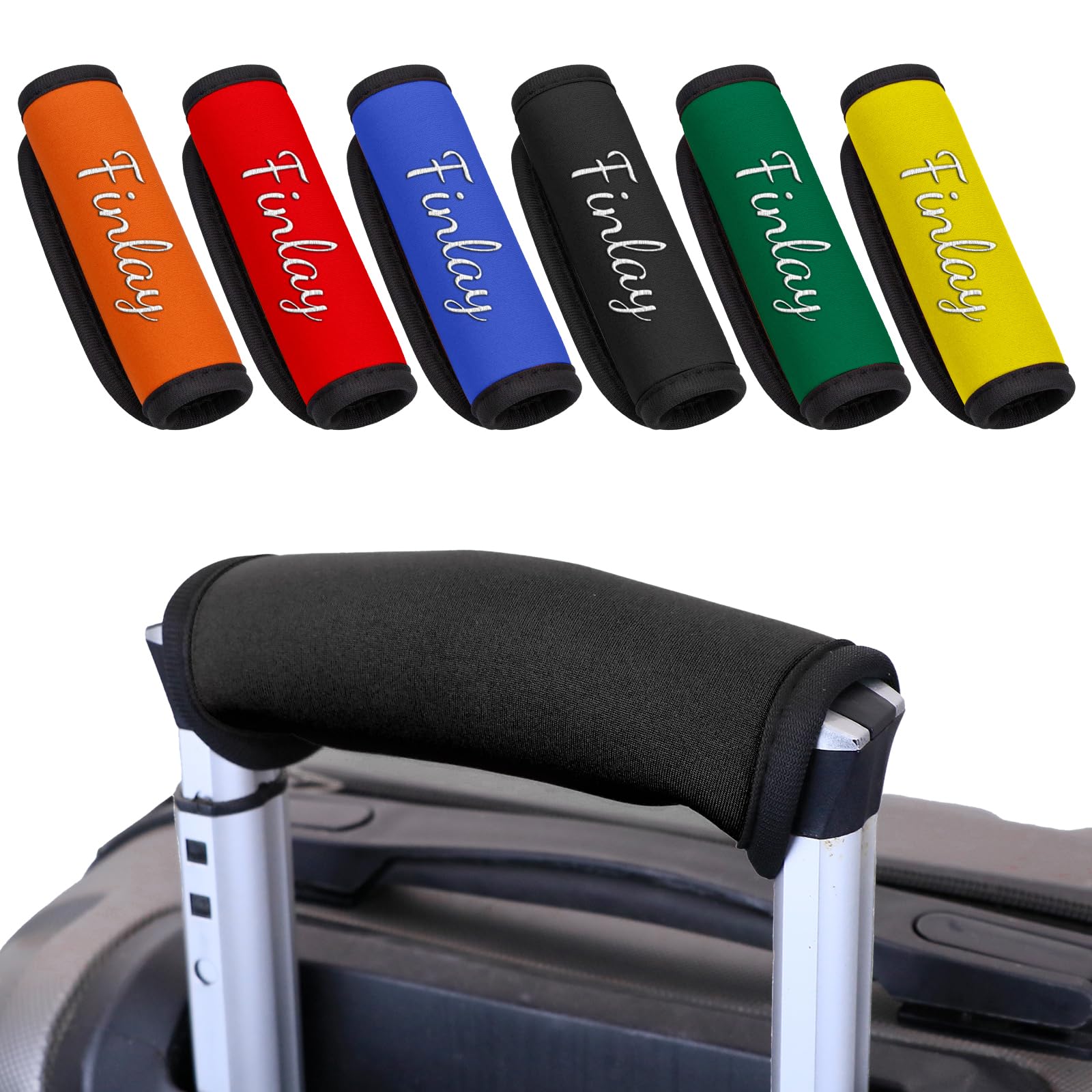 Valyria Lot de 4 étiquettes d'identification pour poignée de bagage - En néoprène - Confortables - Pour accessoires de voyage
