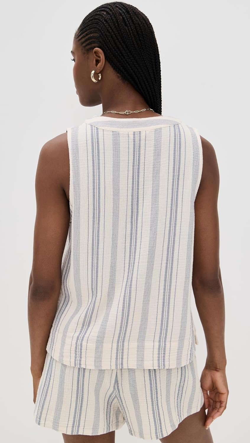 Faherty Women's Dune Cotton Gauze Popover Top - Image 4