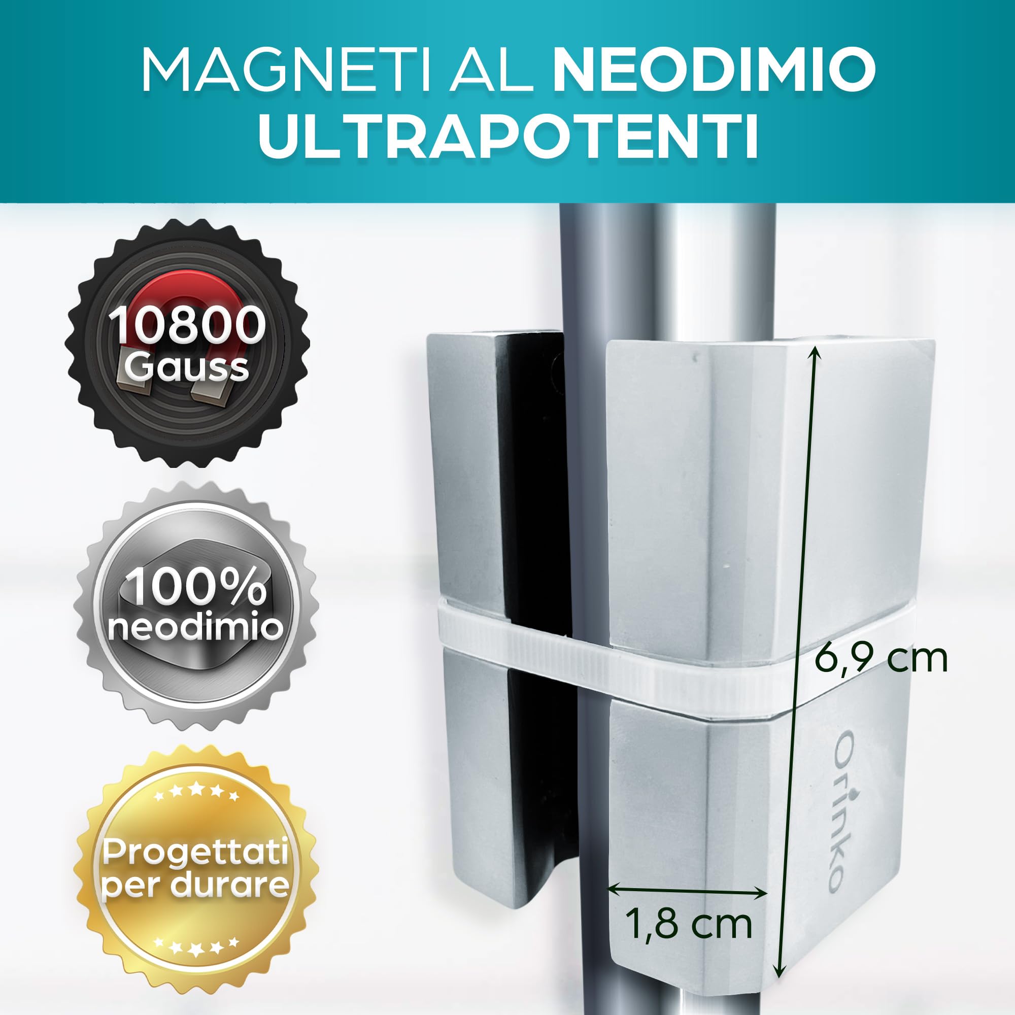 ORINKO® Magnetizzatore anticalcare - Trattamento Acqua Durezza Magnetico Eco-Friendly per Protezione Caldaia, Rubinetti e Lavatrice - Senza Sali e Senza Elettricità - Alternativa Naturale alla Resina