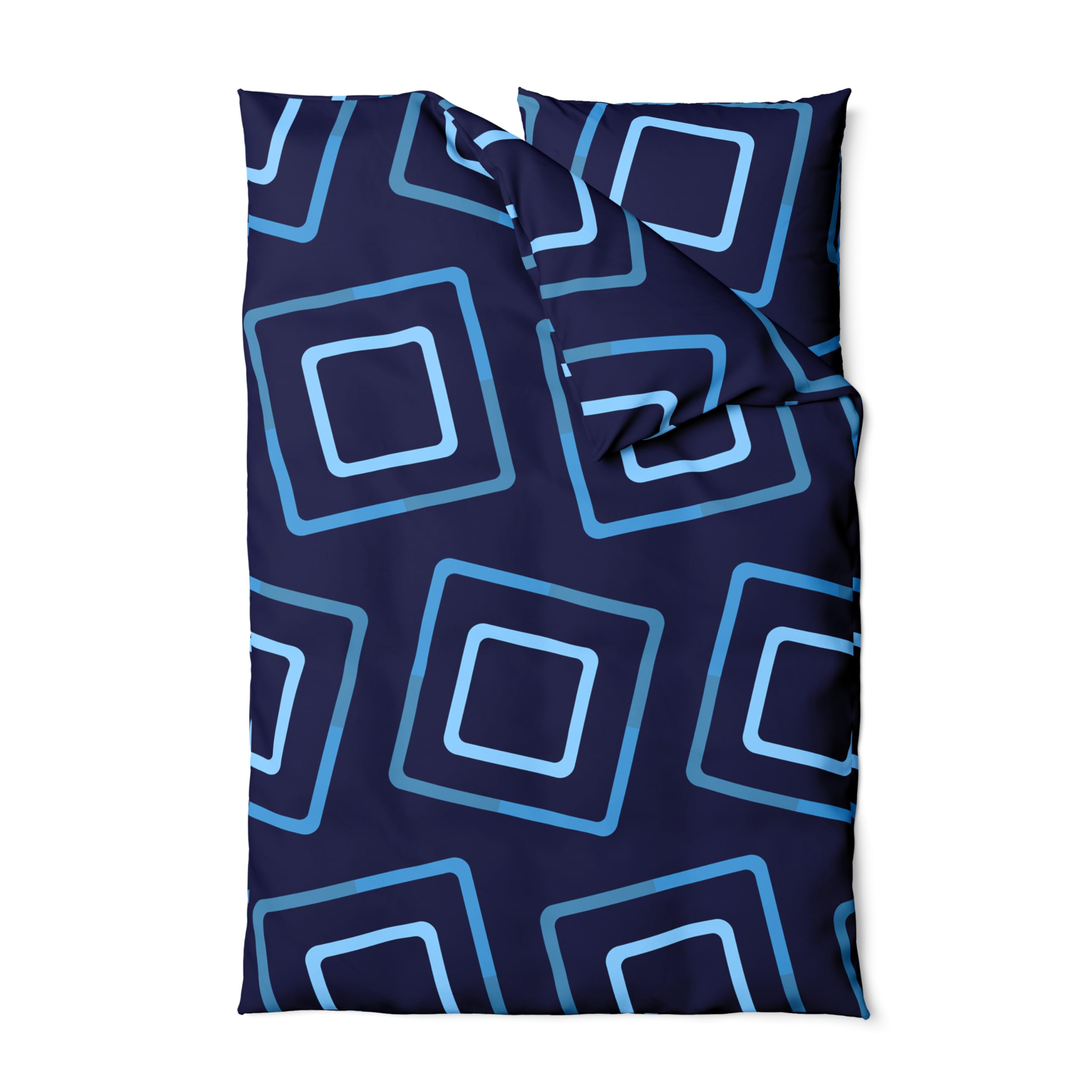 Bettwäsche 135x200 Baumwolle Bettwäsche-Sets Premium Blau Kariert Modern
