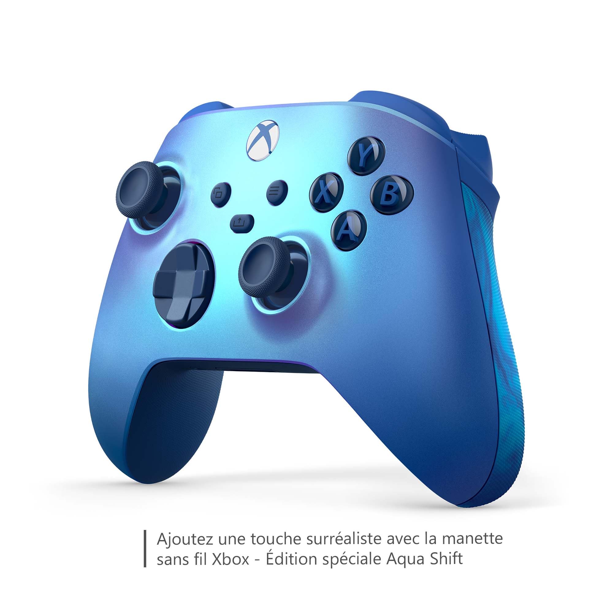 Xbox Manette sans Fil - Aqua Shift Pour Xbox Series X, Xbox Series S, Xbox One, Windows 10 & 11, Android et iOS