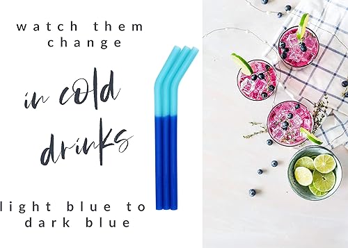 Miniatura 3 de Pajitas reutilizables de silicona, cambio de color, además de limpiacristales. Ecológico y libre de BPA. Flexible e ideal para vasosYETI y niños.