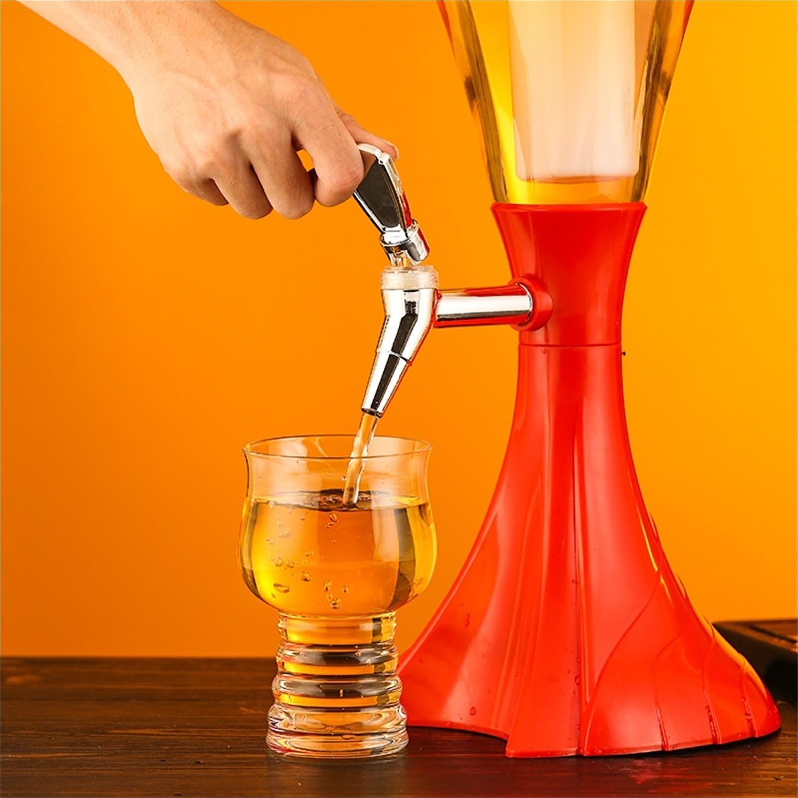 Dispensador Cerveza Dispensador De Cerveza Sheer 3 L con Tubo Hielo Extraíble para Casa Bar(Yellow)