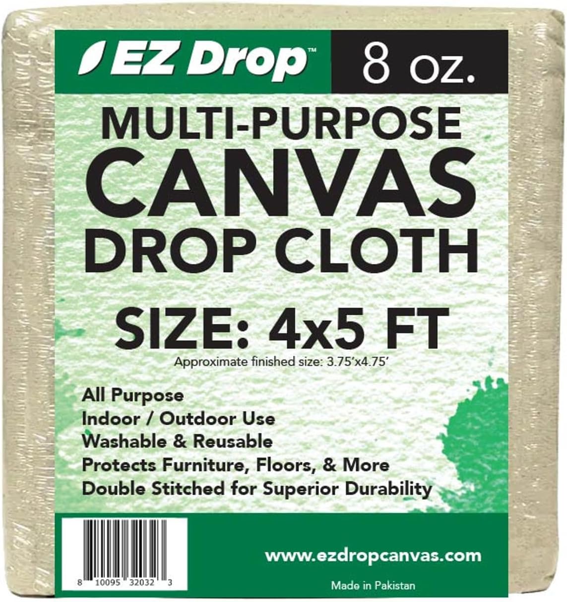 Painter’s Canvas Fabric Drop Cloth for Painting (4 ft. x 5 ft.)