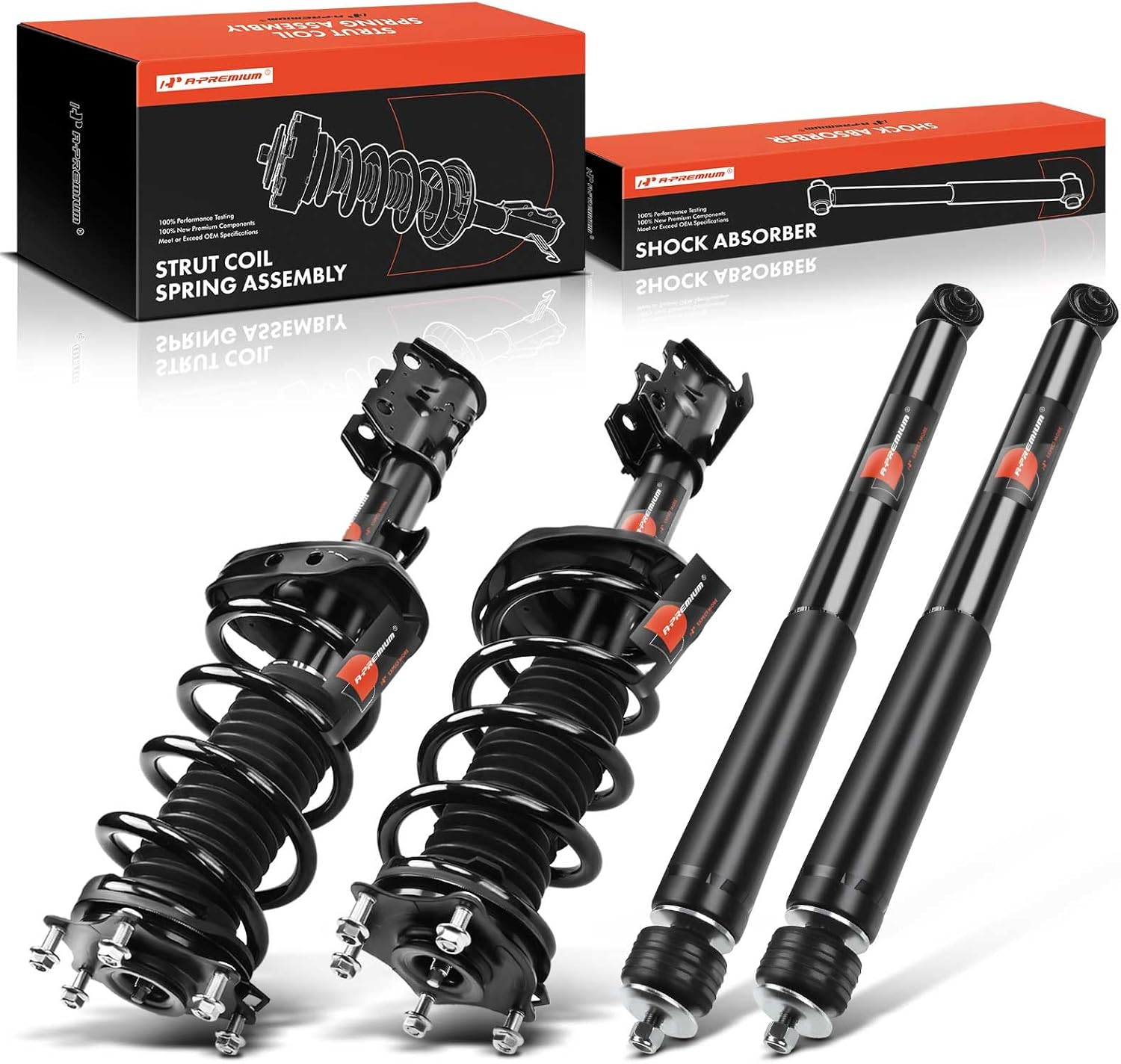 A-Premium Front and Rear Pair (4) Complete Strut and Coil Spring Assembly Compatible with Acura RDX 2007-2012, Driver and Passenger Side