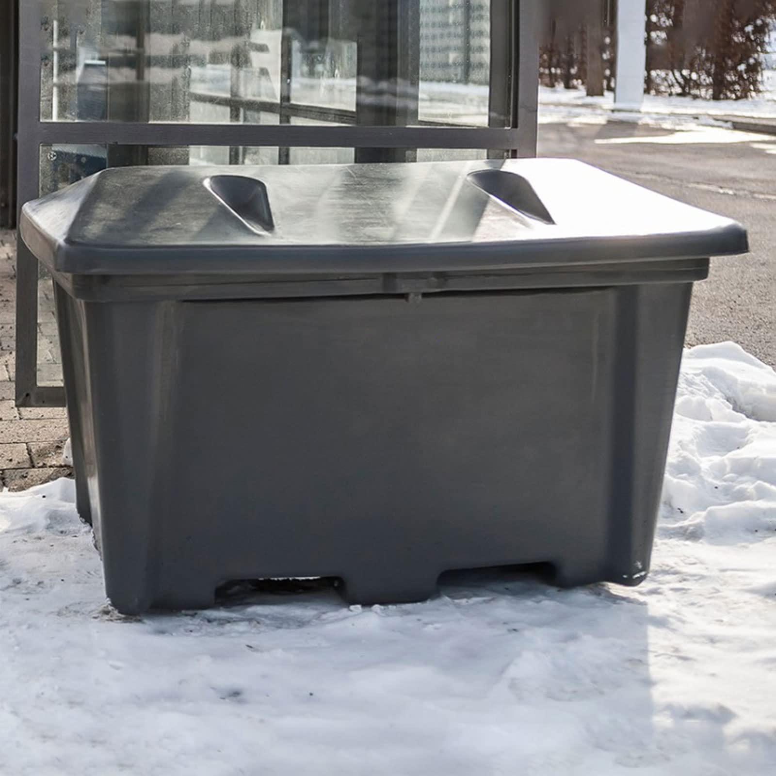 Streugutbehälter 500 Liter anthrazit - Streusalzbehälter bzw. Streubox für Streugut wie Salz, Splitt und Granulat. Kann auch nach dem Winter auch als Lagerbox benutzt werden