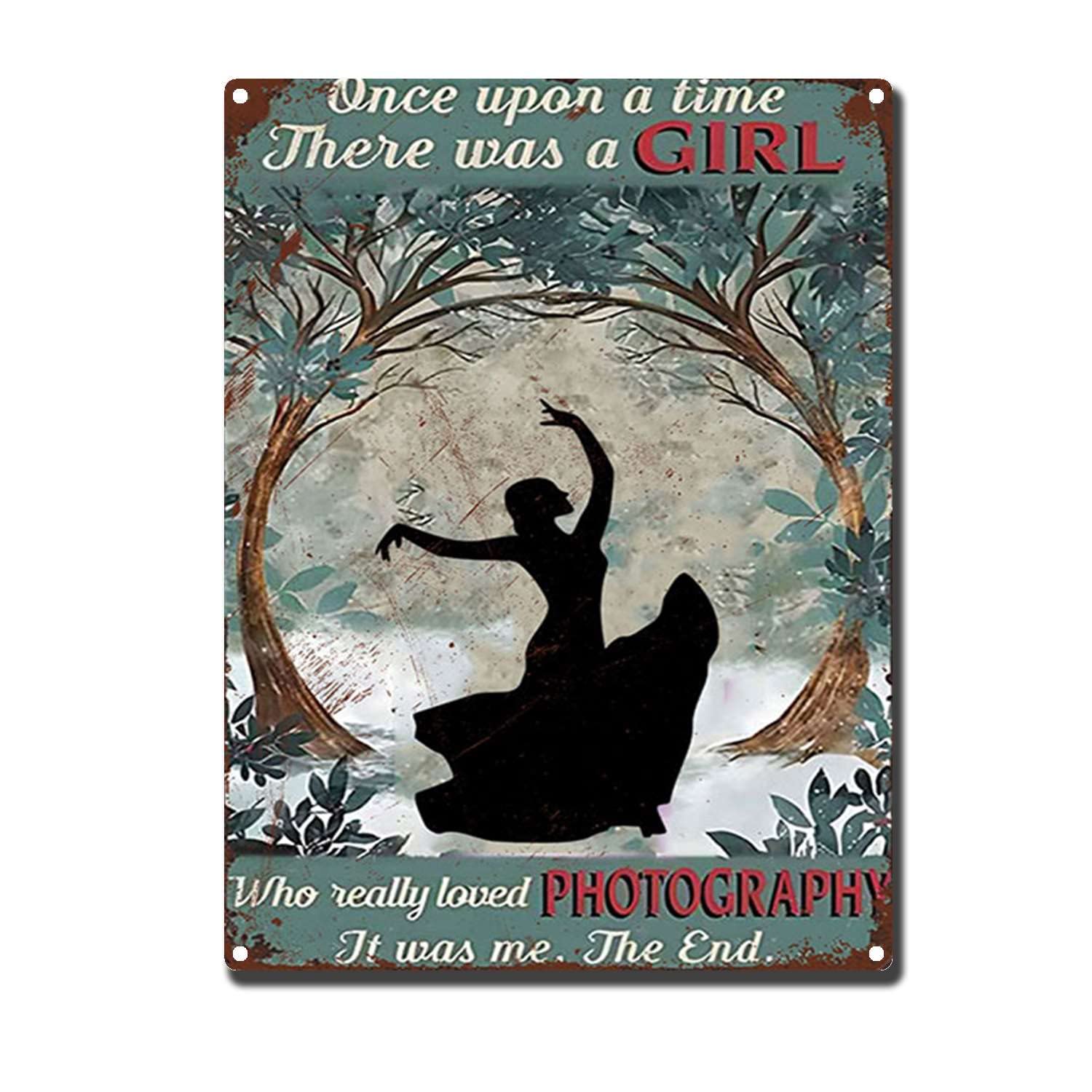 HYCLAM Tin Sign Once Upon A Time Vintage Style Signs Wall Signs Cafe and bar Art Wall Hanging 12x16inch-Tin Sign