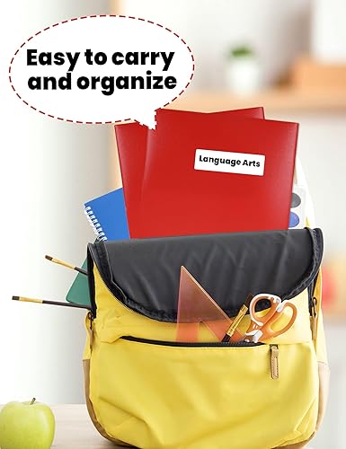 Miniatura 6 de SUNEE Carpetas de plástico de alta resistencia con 2 bolsillos (paquete de 24 unidades, color rojo) para papel tamaño carta de 8.5 x 11 pulgadas,