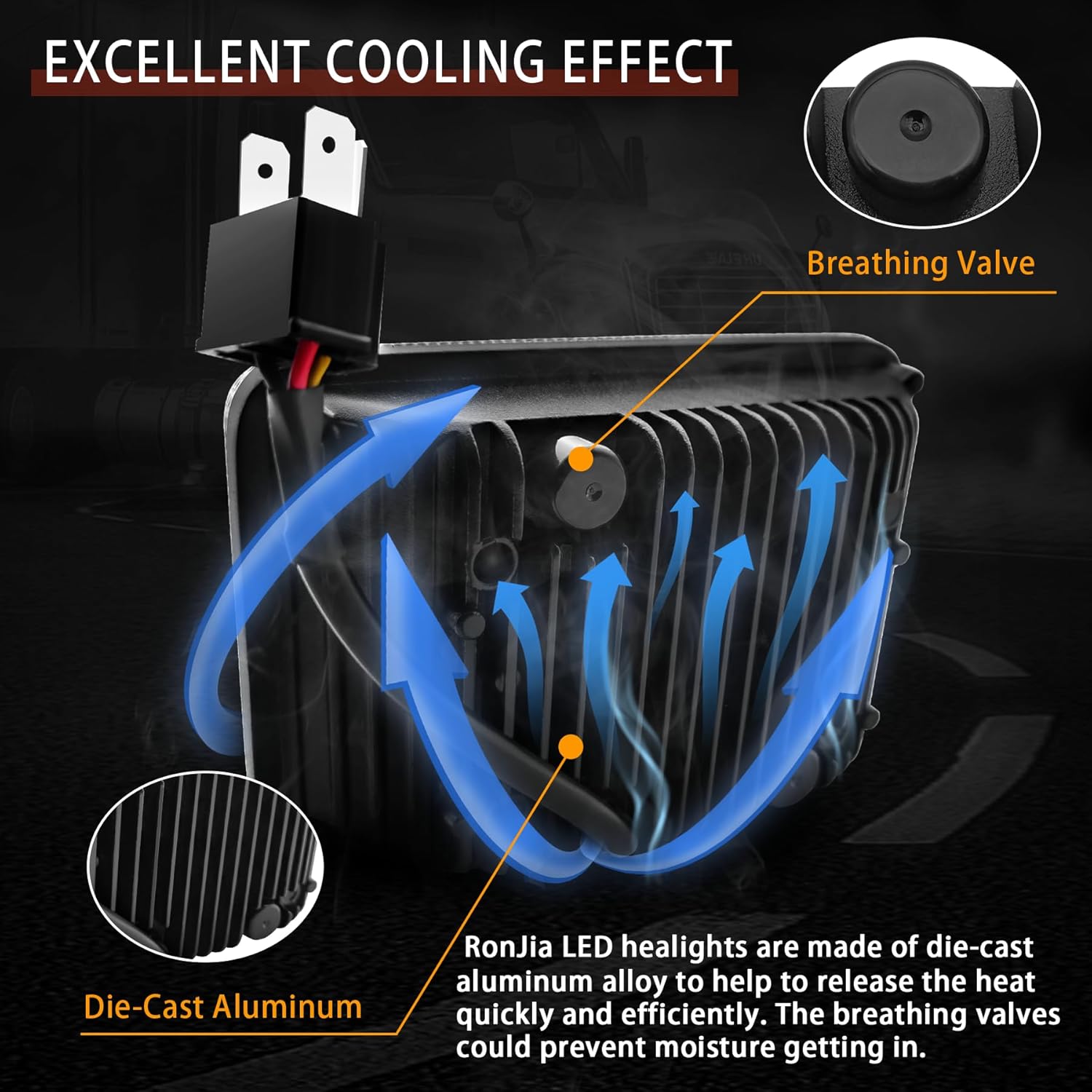 DOT 4x6 Inch LED Headlights Rectangular Replacement H4651 H4652 H4656 H4666 H6545 Compatible with Kenworth Freightliner Peterbilt Ford Probe Oldsmobile Cutlass, 4pcs