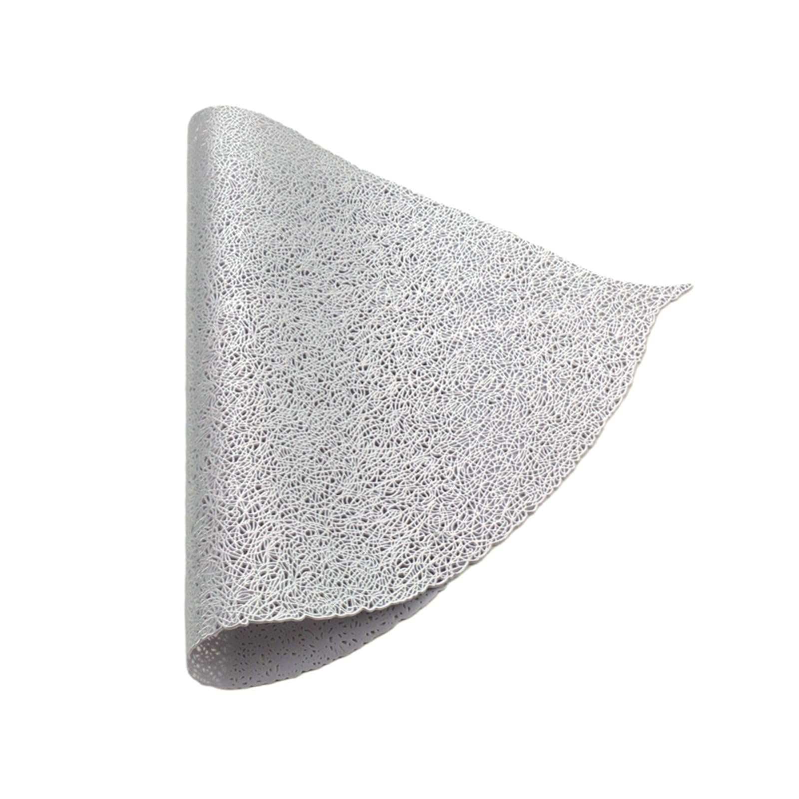 Juego de 6 manteles individuales de PVC resistentes al calor, antideslizantes, lavables, estilo europeo, huecos, color sólido, con forma de hoja, color plateado, para cena de vacaciones, 30 x