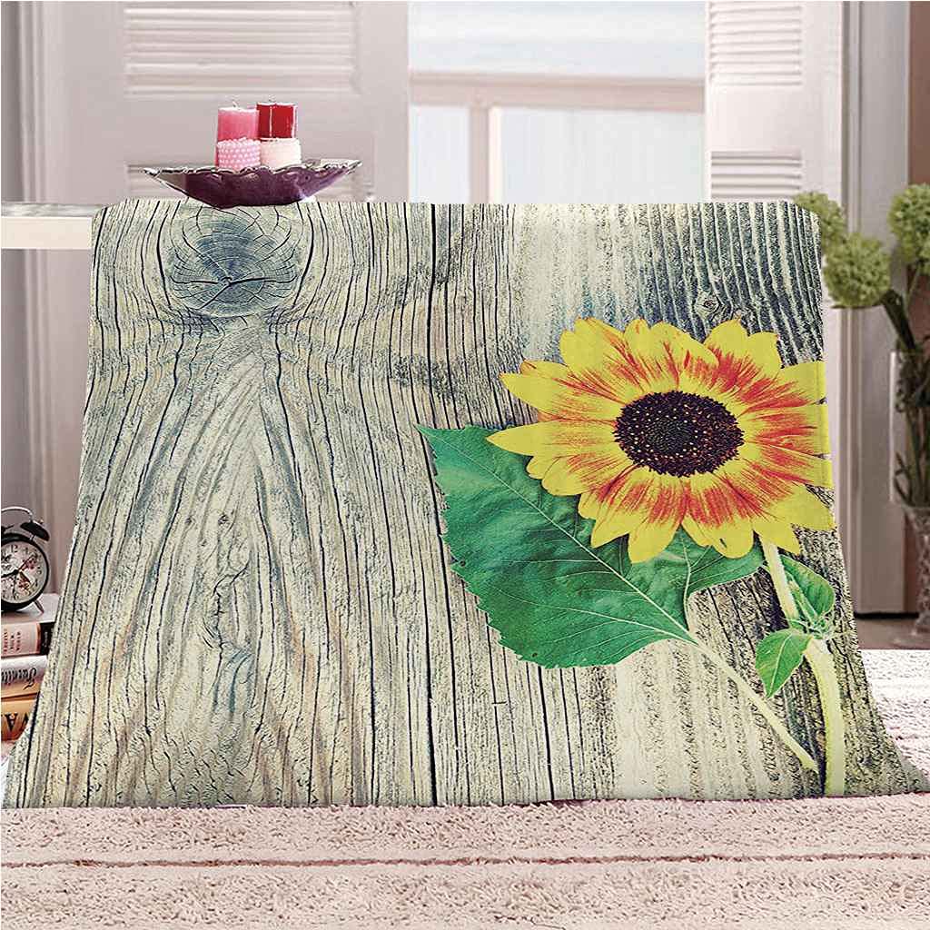 Couverture toutes les saisons motif tournesol cadeau maison ideal