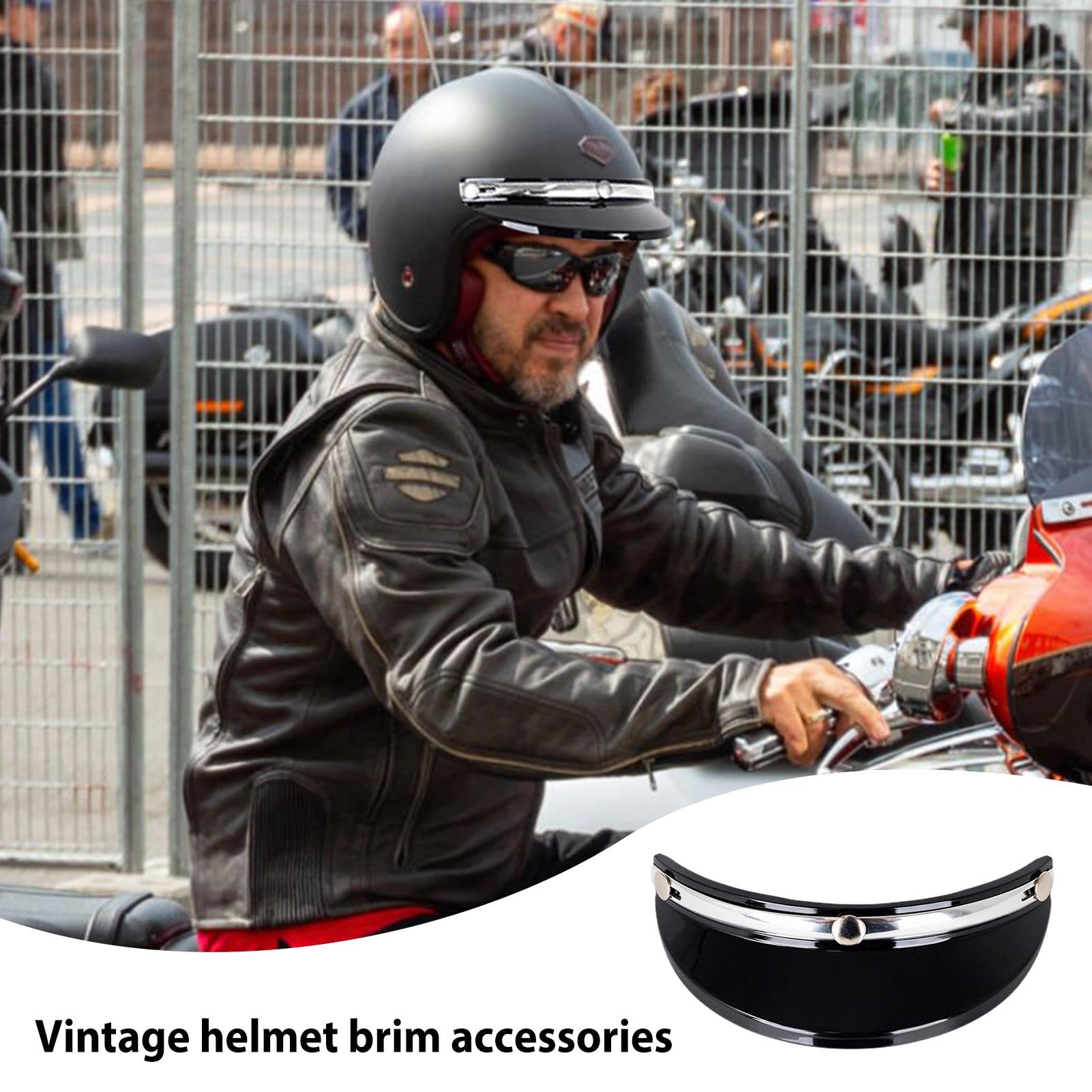 HEMOTON Motorradhelm Visier Mit 3-Knopf-Befestigung - Sonnenschutz Für Vintage Helme