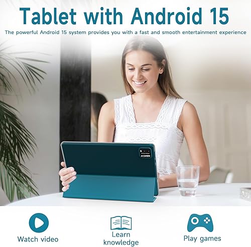 Miniatura 5 de Tablet Android de 10 Pulgadas con Estuche Protector y Lápiz Táctil para Tablets Android 15 Tablets 5G WiFi-6 Pantalla IPS Full HD de 1280*800