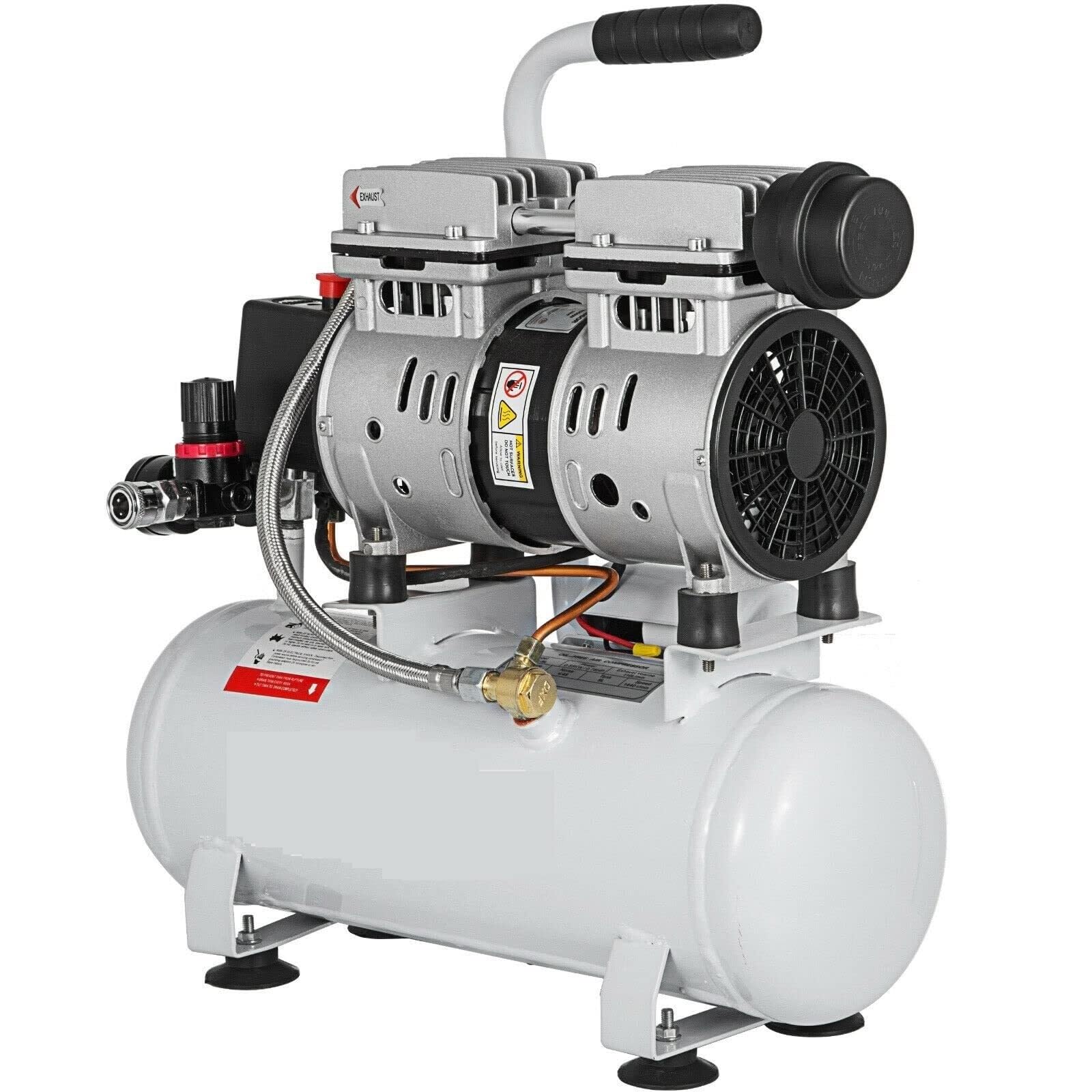 Compressore d'aria silenzioso da 9 litri con motore in rame puro, perfetto per riparazioni domestiche e gonfiaggio dei pneumatici
