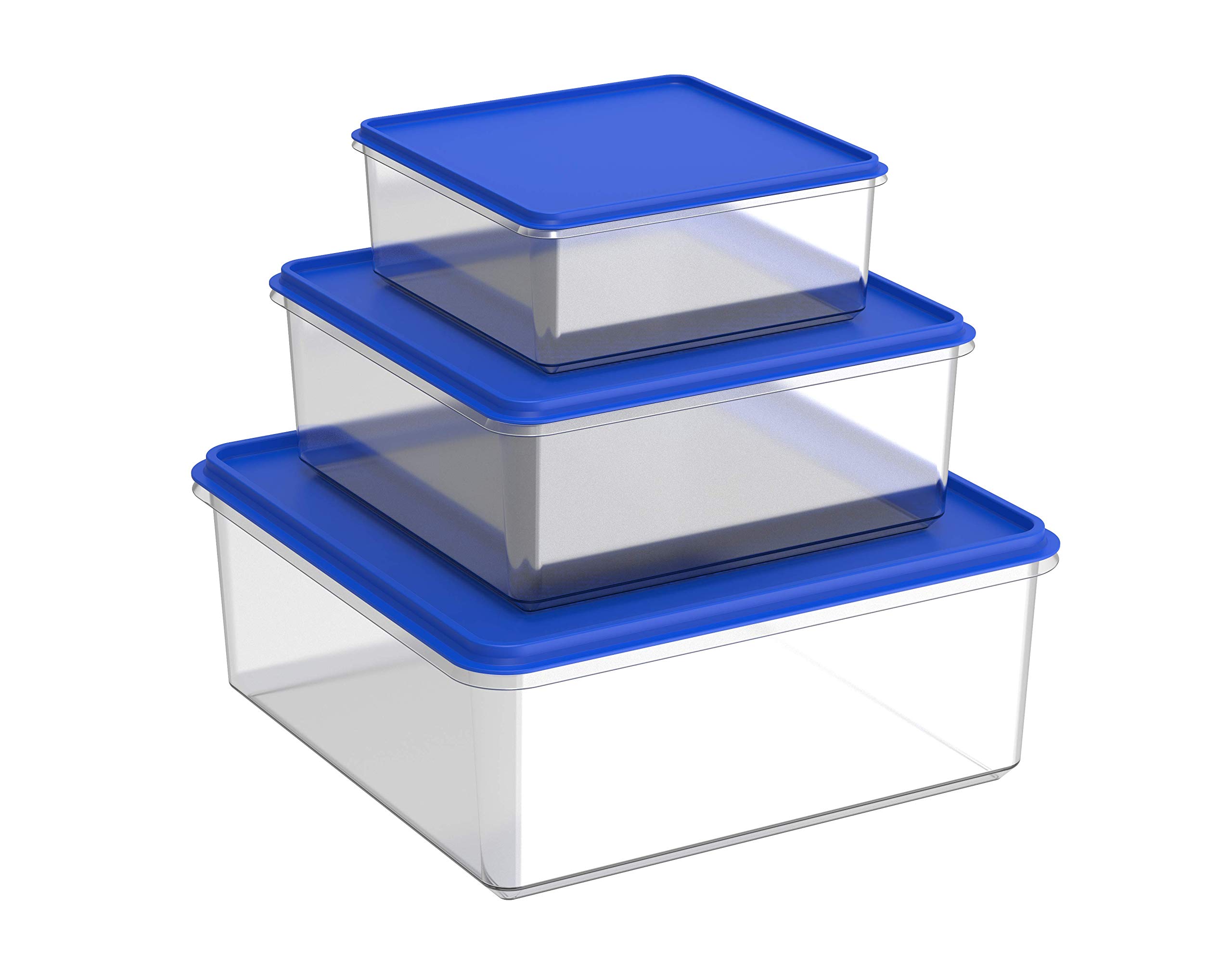 Cosmoplast Food Storage Pack Of 6, 8, 10L Containers, Blue