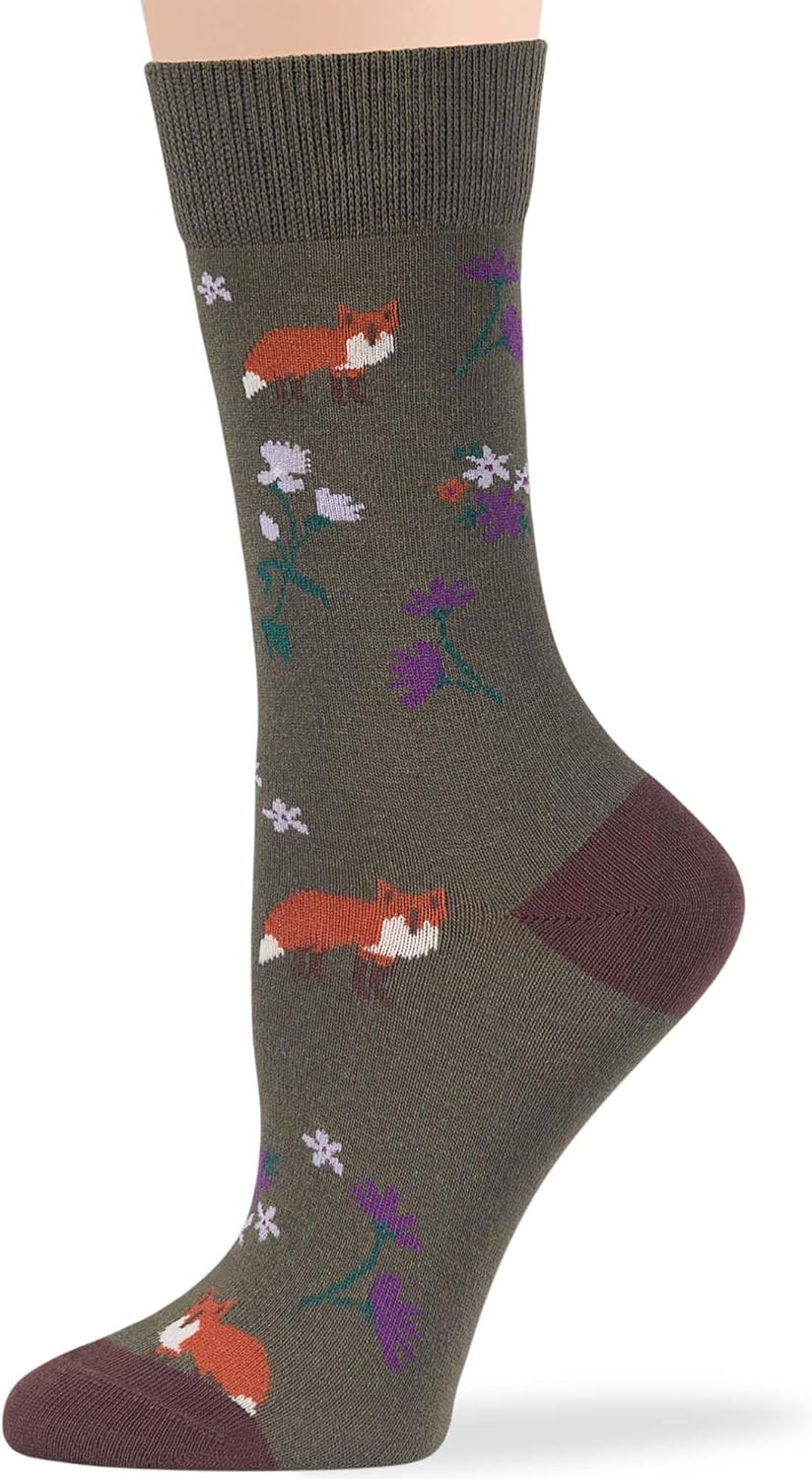 7BigStars Women Crew Socks - Fun Cotton Socks for Women, Colorful and Cute Designs, 4 Pairs Breathable Casual Dress Socks - Image 4