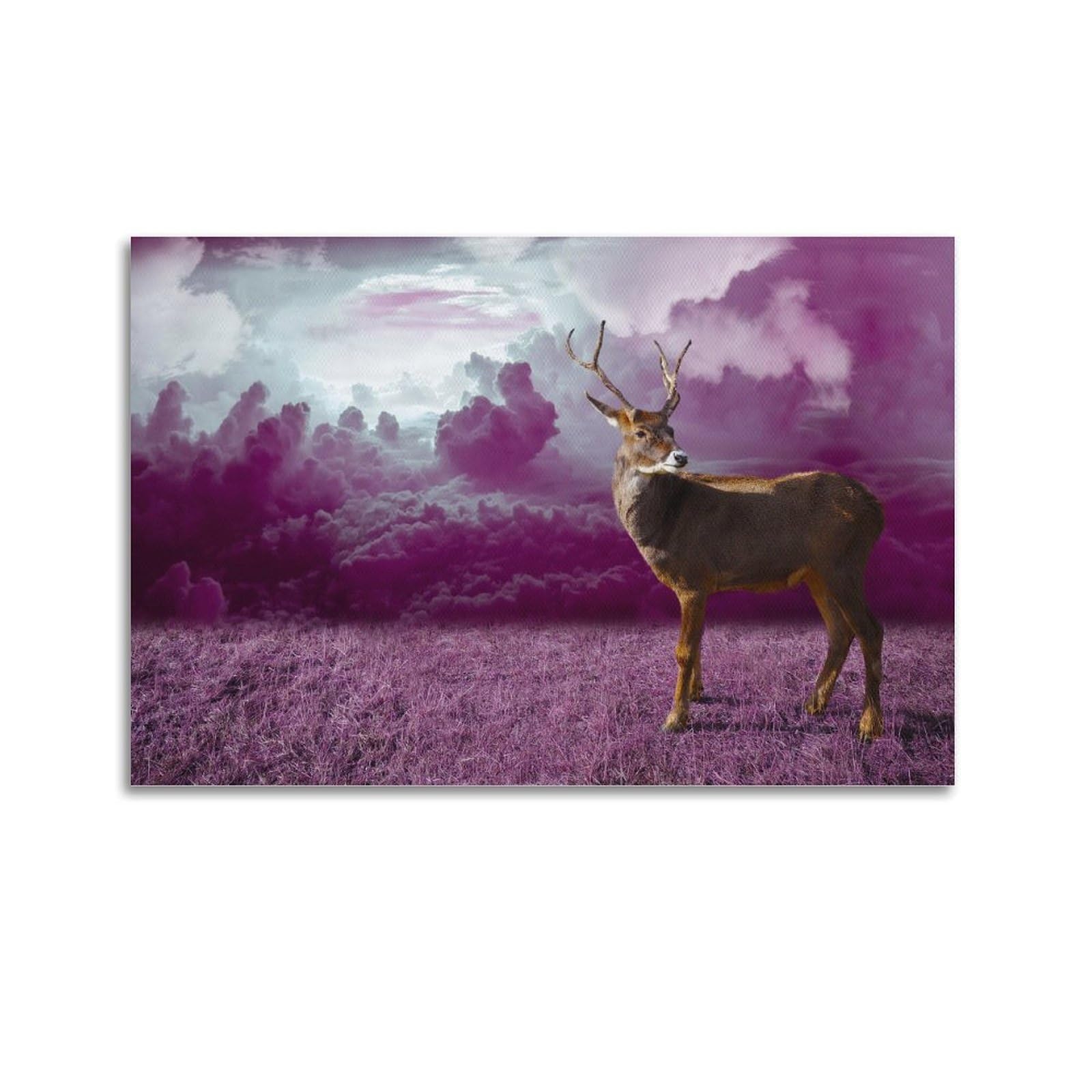 JTLFXY Animal Poster Beautiful Deer Poster Decorative Painting Canvas Wall Posters And Art Picture Print Modern Family Bedroom Decor Posters 20x30inch(50x75cm)