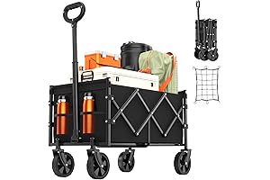 Foldable Shopping Cart with Wheels | Large Capacity Utility Wagon