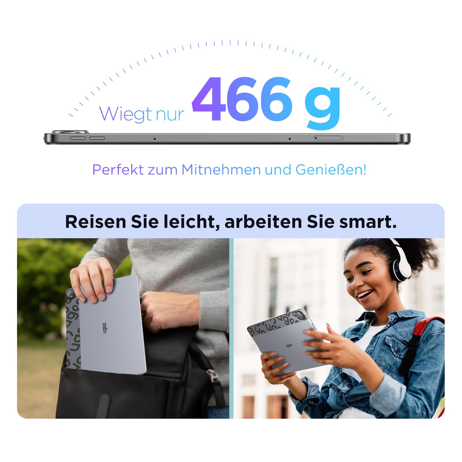 Ugee UT2 Fun Drawing Pad Standalone No Computer Needed mit 10,36 Zoll 2K Display und NanoMatte Finish, tragbares Tablet mit U-Pencil