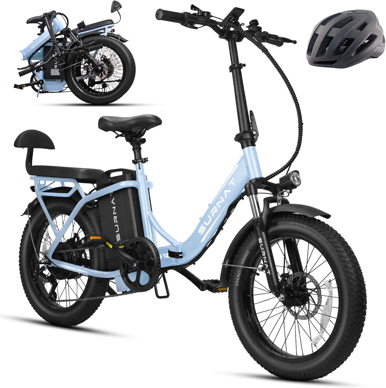 Folding Electrical Bike – 32Ah Battery Lengthy Vary Ebike with 750W 28MPH Motor, 20″x3.0″ Fats Tire Grownup Electrical Bicycles, Foldable Commuter E-Bike with 7-Pace Twin Suspension UL2849 Licensed