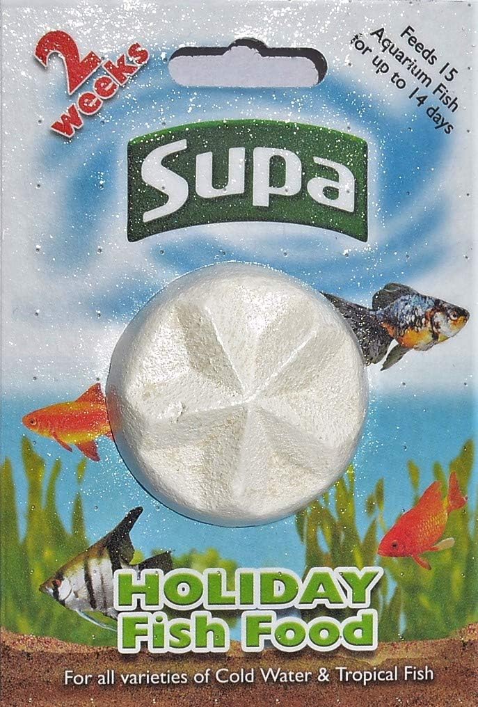 Supa Aquarium Holiday Fish Food, 14 Days, Pack of 6, Easy To Use, Slow Releasing Food Block For Feeding Cold Water & Tropical Aquarium Fish